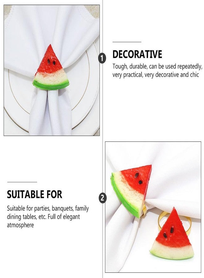 LABRIMP 6-Pack Watermelon Napkin Rings Lightweight Napkin Holders for Dining Table Decoration Summer Parties Weddings - Image 5
