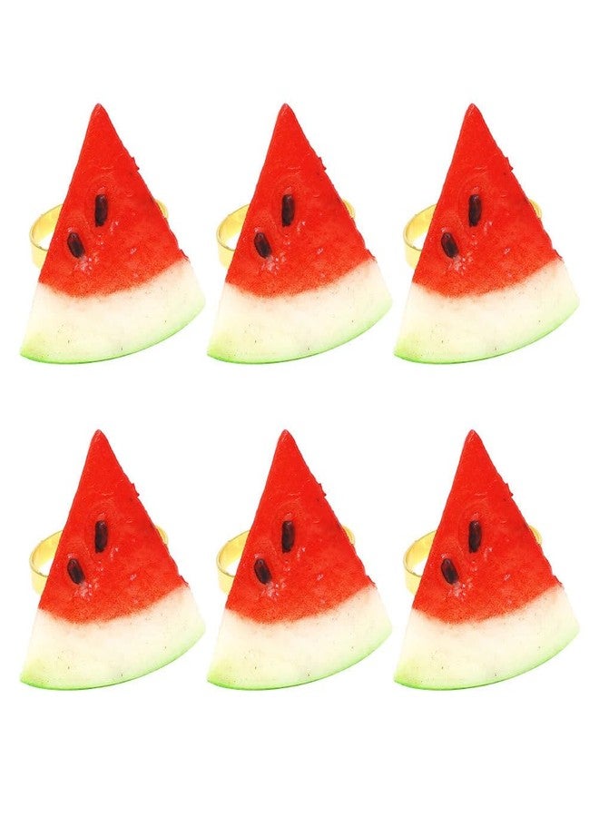 LABRIMP 6-Pack Watermelon Napkin Rings Lightweight Napkin Holders for Dining Table Decoration Summer Parties Weddings - Image 1