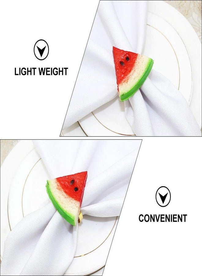 LABRIMP 6-Pack Watermelon Napkin Rings Lightweight Napkin Holders for Dining Table Decoration Summer Parties Weddings - Image 4