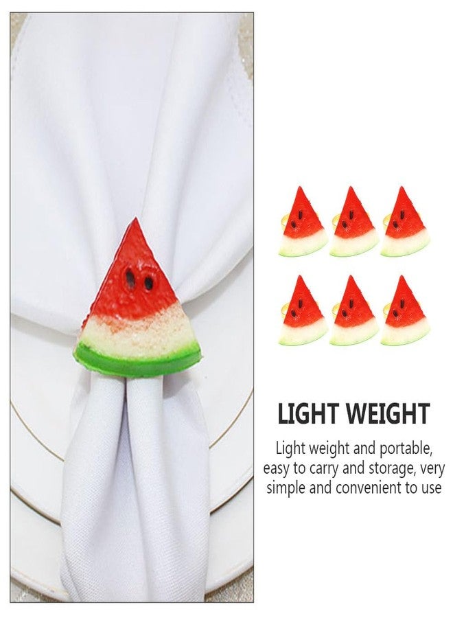 LABRIMP 6-Pack Watermelon Napkin Rings Lightweight Napkin Holders for Dining Table Decoration Summer Parties Weddings - Image 3