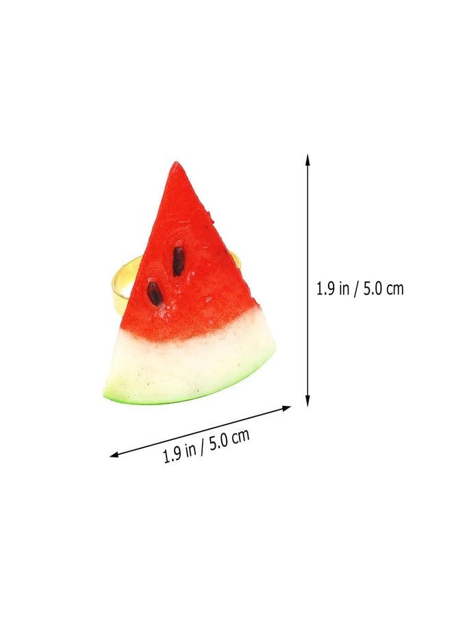 LABRIMP 6-Pack Watermelon Napkin Rings Lightweight Napkin Holders for Dining Table Decoration Summer Parties Weddings - Image 2