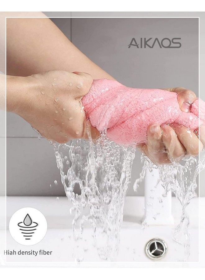 AIKAOS Microfiber Hair Towel Wrap For Women 3 Pack 11 Inch X 28 Inch Super Absorbent Quick Dry Hair Turban 2 Buttons Design For Women Wet Hair Curly Longer Thicker Hair(Grey Pinkblue) - Image 5