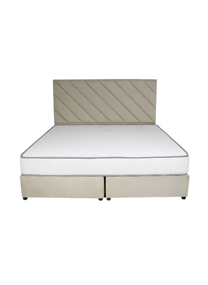 Bed and Mattress Zone Eleganza Upholstered Bed 200 X 200 Super King Size Beige Color  - Image 1