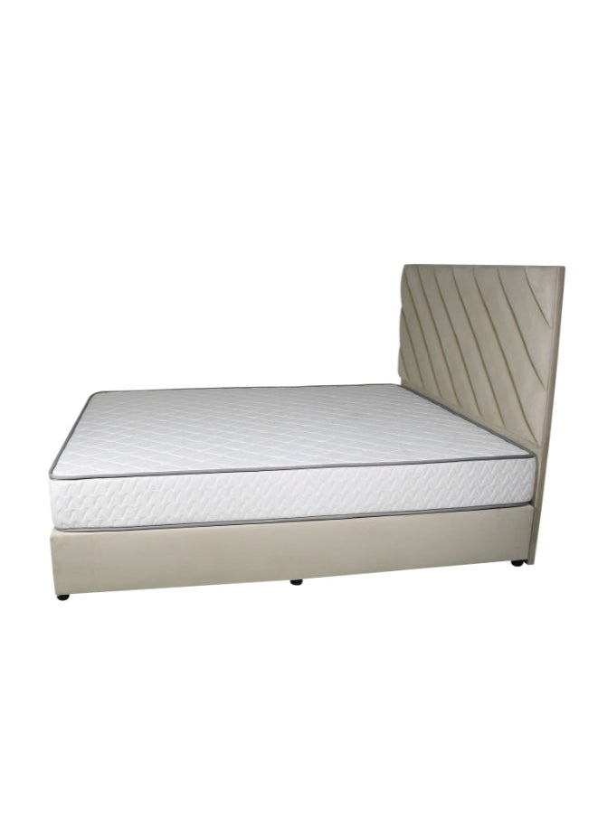 Bed and Mattress Zone Eleganza Upholstered Bed 200 X 200 Super King Size Beige Color  - Image 3