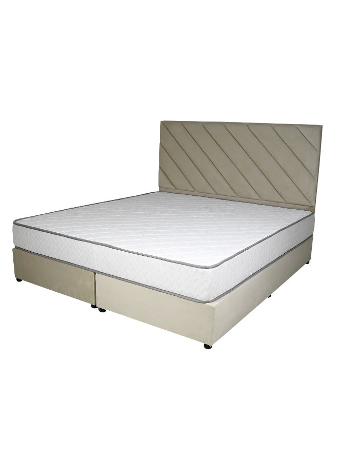 Bed and Mattress Zone Eleganza Upholstered Bed 200 X 200 Super King Size Beige Color  - Image 2
