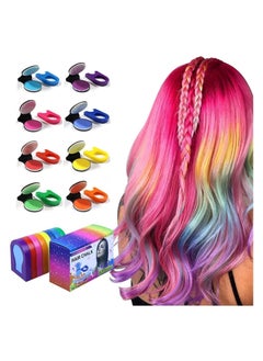 Hair Chalk for Kids, 8 Pcs Hair Chalk Dye, Portable Temporary Bright Hair 8 Color Dye for Girls Kids Women Gifts for Halloween Makeup Birthday DIY Washable