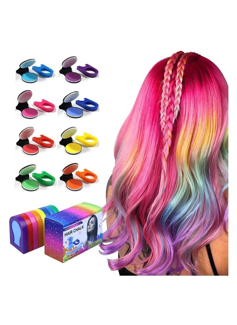 Generic - Hair Chalk for Kids, 8 Pcs Hair Chalk Dye, Portable Temporary Bright Hair 8 Color Dye for Girls Kids Women Gifts for Halloween Makeup Birthday DIY Washable - Image 1
