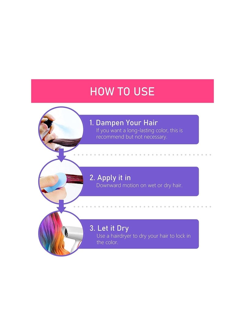 Generic - Hair Chalk for Kids, 8 Pcs Hair Chalk Dye, Portable Temporary Bright Hair 8 Color Dye for Girls Kids Women Gifts for Halloween Makeup Birthday DIY Washable - Image 1