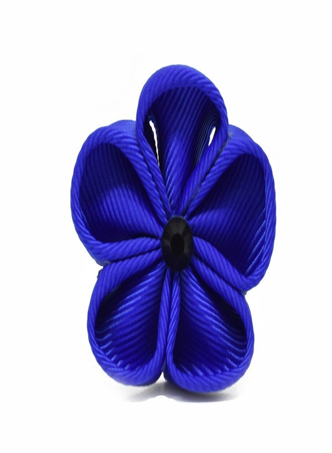 Deeperfetto Boutonniere for Suit Tuxedo & Formal Event| Lapel Pin for Men Suit| Brooch for Men |Tuxedo Flower | 5Petals Blue - Image 3