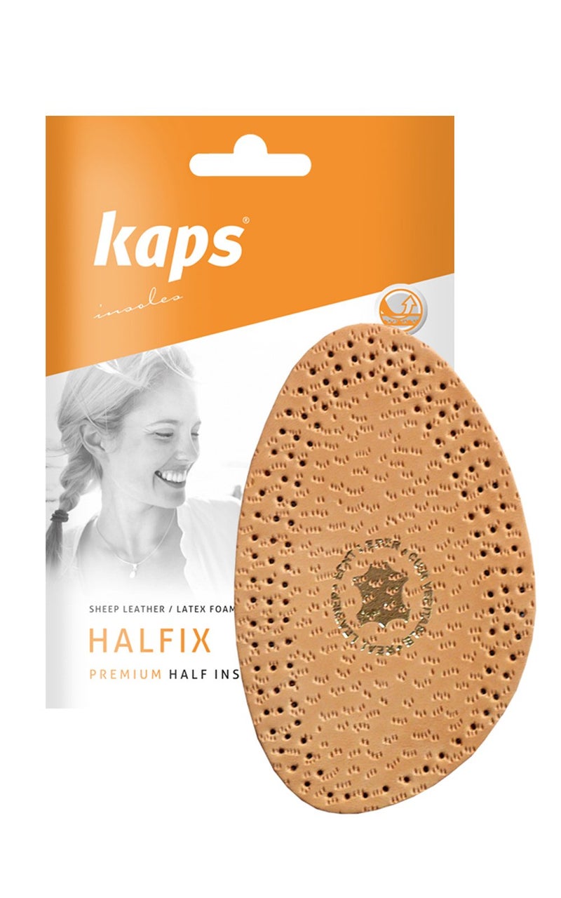 Kaps Halfix Half Insoles - Comfortable Premium Tan Leather & Latex (L8-9 US) - Image 2