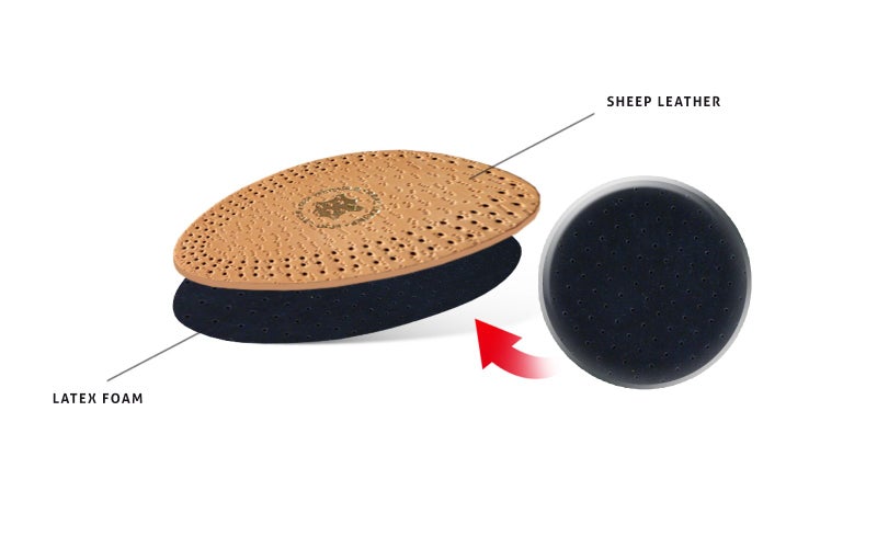 Kaps Halfix Half Insoles - Comfortable Premium Tan Leather & Latex (L8-9 US) - Image 5