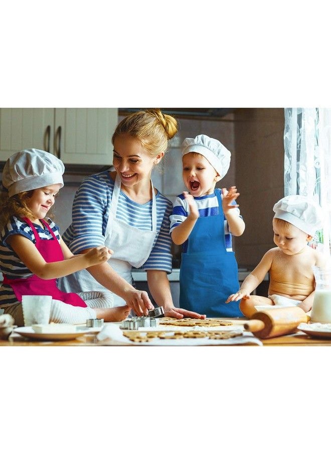 Yaomiao 4 Pieces Kids Apron With Pocket Children Adjustable Chef Apron For Cooking Baking Painting (Rose Red Yellow Blue Purple M For 7 13 Age)  - Image 5