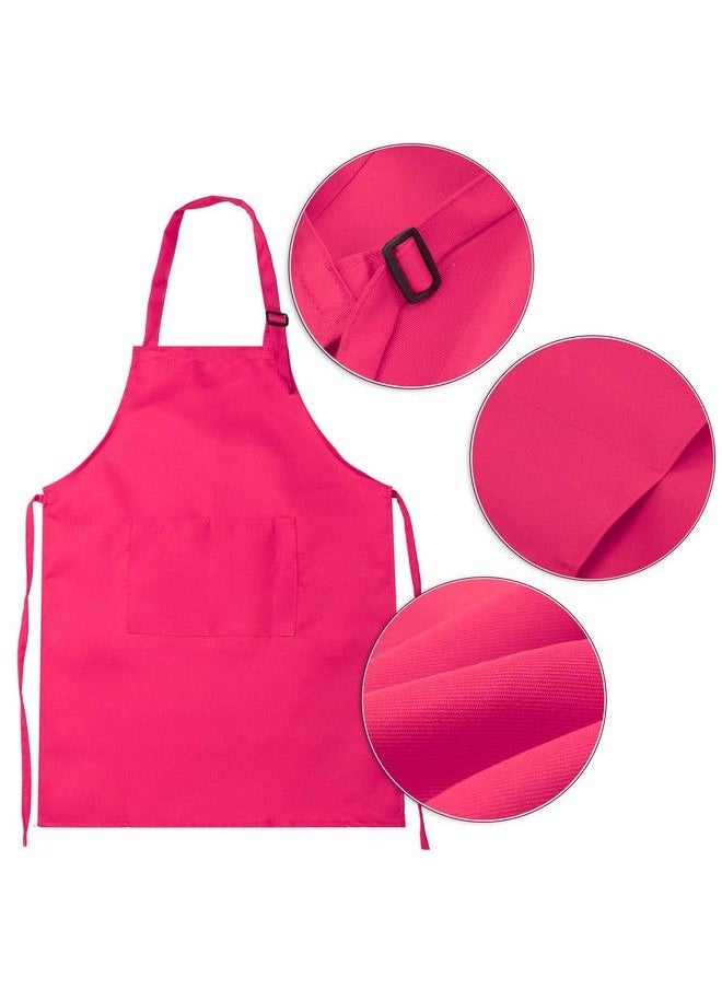 Yaomiao 4 Pieces Kids Apron With Pocket Children Adjustable Chef Apron For Cooking Baking Painting (Rose Red Yellow Blue Purple M For 7 13 Age)  - Image 4