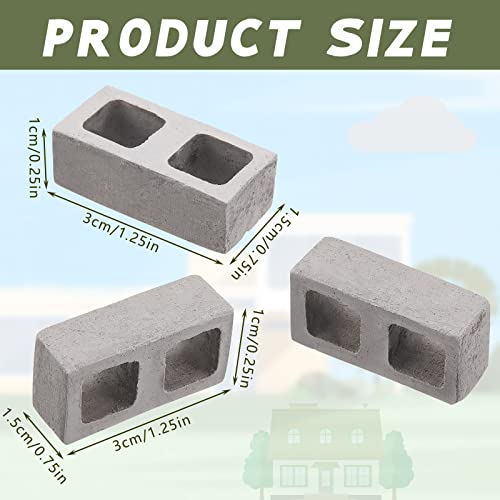 Civaner 80 Pcs Miniature 112 Scale Mini Bricks Concrete Tiny Dollhouse Accessories for Kitchen Garden Landscaping Model Architect Buildings DIY Construction Office Desk Toys Supplies GraySquare - Image 5