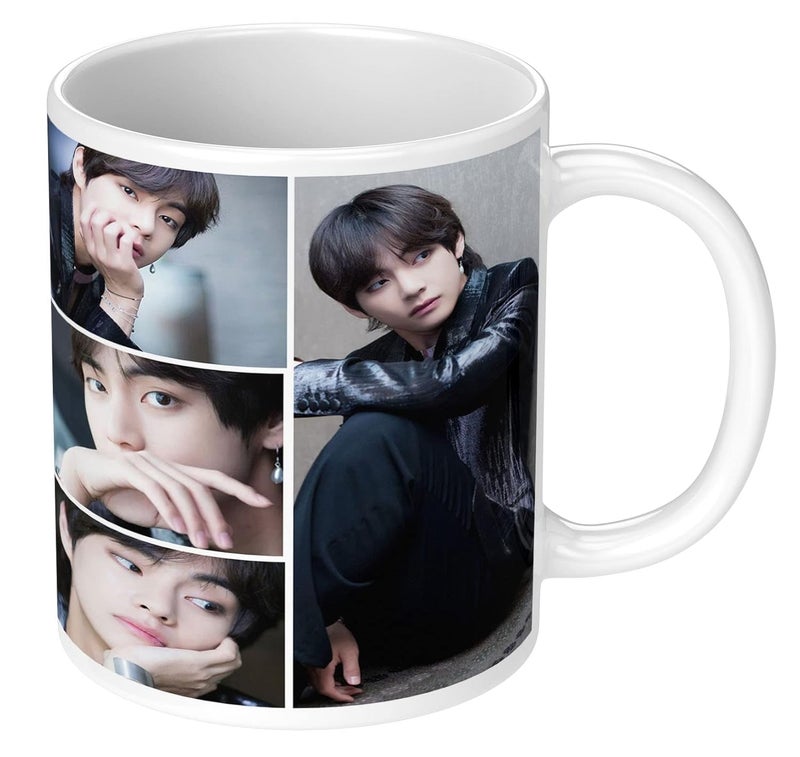 NH10 DESIGNS NH10 DESIGNS Ceramic BTS Printed Coffee Mug BTS Mug for Girls Boys Friends Birthday Gifts BTS Music Band V Suga JHope Jungkook Jin Jimin Rm BTS Army Logo Print Tea Cups 350Ml Btsallv 530 - Image 2