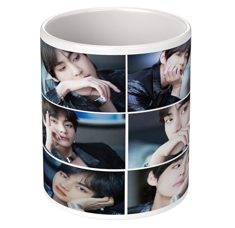 NH10 DESIGNS NH10 DESIGNS Ceramic BTS Printed Coffee Mug BTS Mug for Girls Boys Friends Birthday Gifts BTS Music Band V Suga JHope Jungkook Jin Jimin Rm BTS Army Logo Print Tea Cups 350Ml Btsallv 530 - Image 3