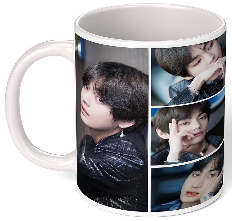 NH10 DESIGNS NH10 DESIGNS Ceramic BTS Printed Coffee Mug BTS Mug for Girls Boys Friends Birthday Gifts BTS Music Band V Suga JHope Jungkook Jin Jimin Rm BTS Army Logo Print Tea Cups 350Ml Btsallv 530 - Image 4