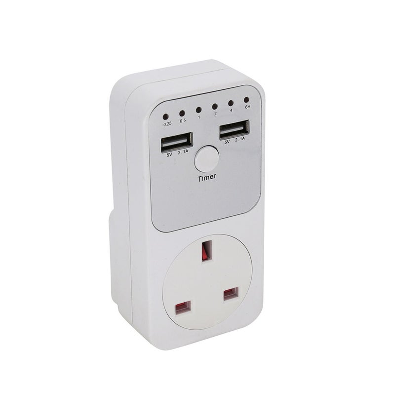 Countdown Timer Socket UK Plug With 2 USB Ports - Energy Saving Over-Voltage Protection Voltage Protector for Home Electronic Equipment - Image 5