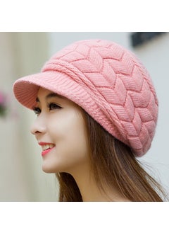 Womens Winter Knitted Rabbit Fur Hat Dark gray