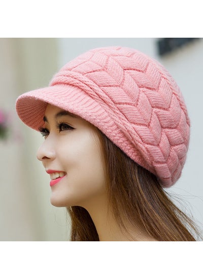 Generic - Womens Winter Knitted Rabbit Fur Hat Dark gray - Image 1