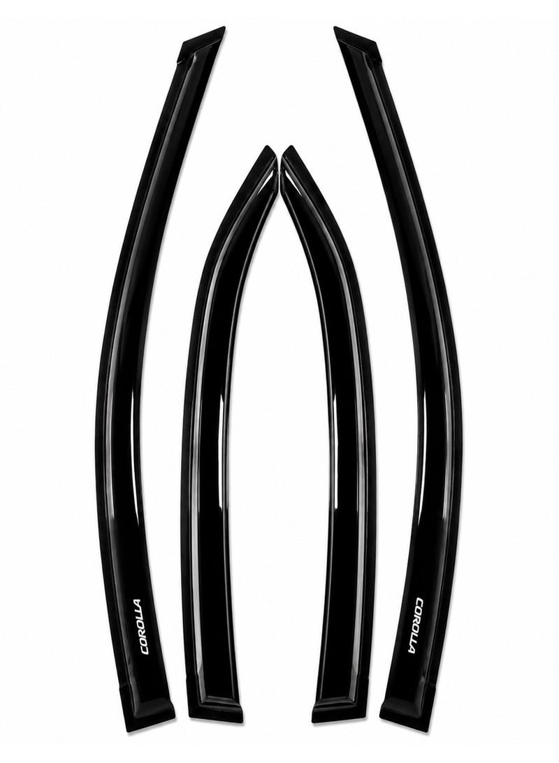 سبايدر طقم واقيات النوافذ (مصدات المطر والرياح) من SPIDER لسيارة تويوتا كورولا (2014-2016) - لون أسود دخاني - 4 قطع مع شريط لاصق مخصص للسيارات. رقم الموديل: ERPC 10067 - Image 5