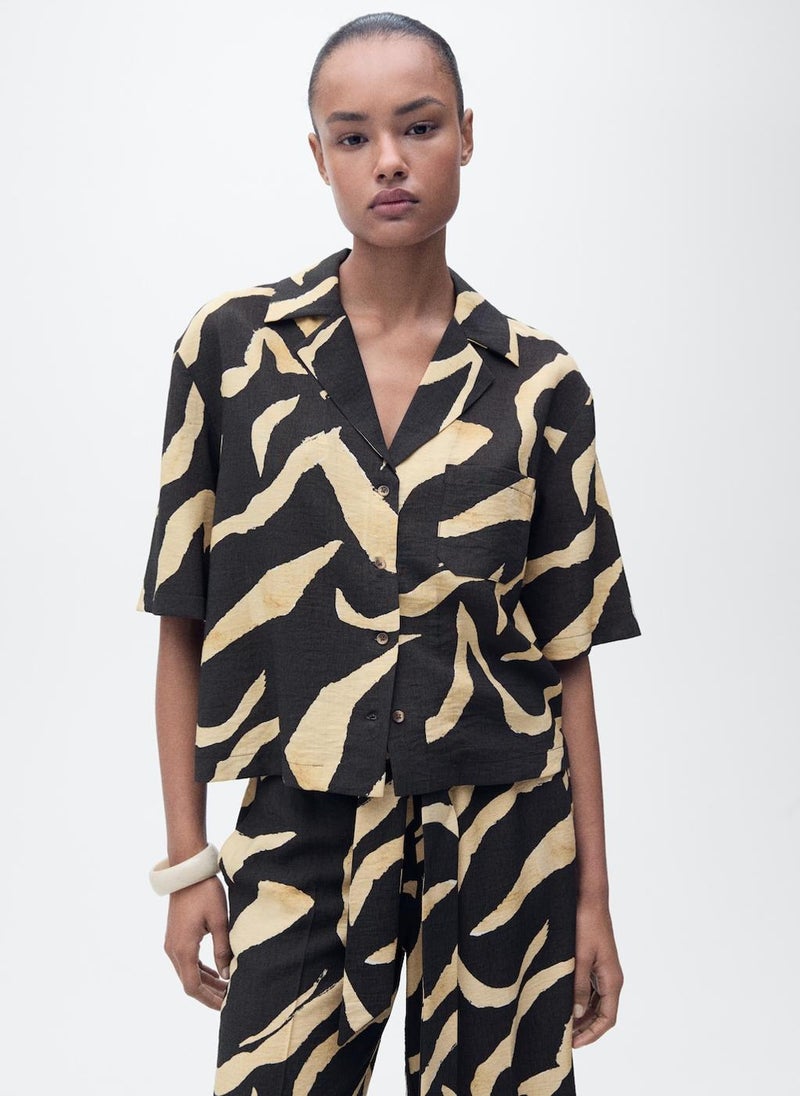 MANGO - Printed Short-Sleeved Shirt - Image 1