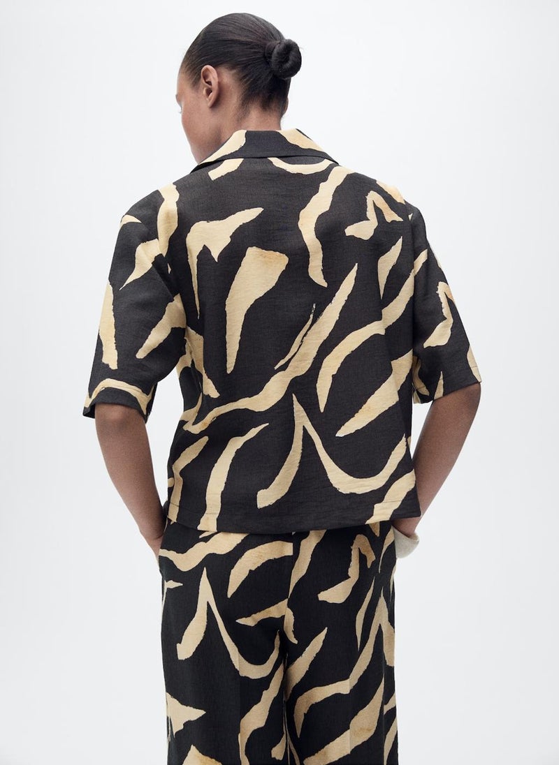 MANGO - Printed Short-Sleeved Shirt - Image 1