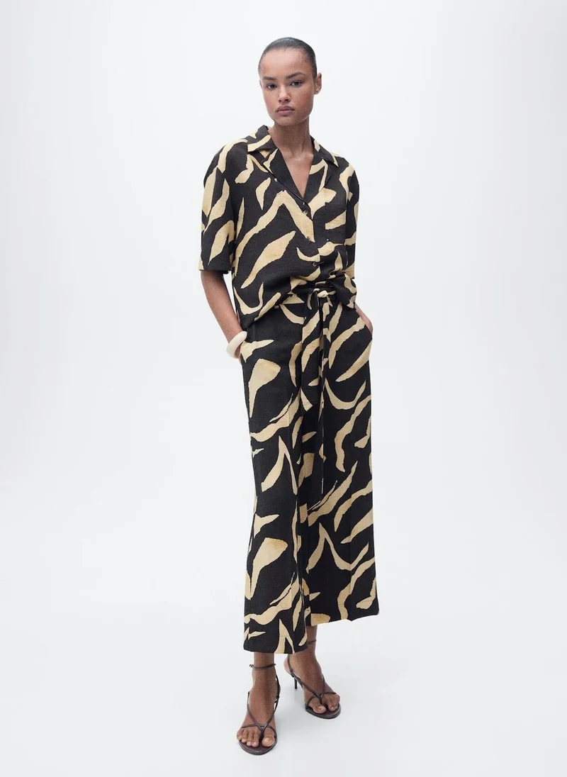 MANGO Printed Short-Sleeved Shirt