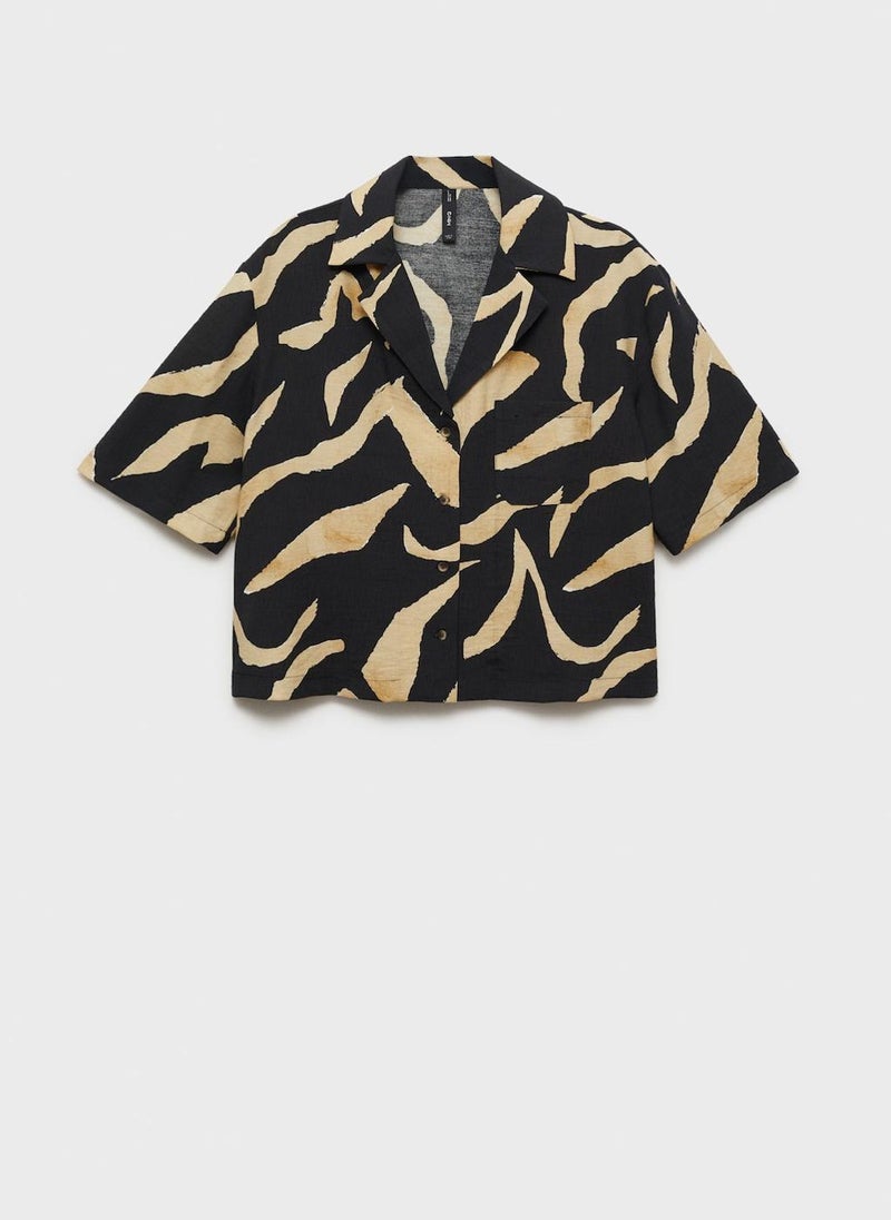 MANGO - Printed Short-Sleeved Shirt - Image 1