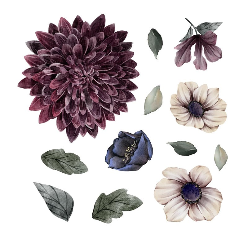 Runtoo Large Flower Wall Art Decals 3D Boho Fabric Floral Wall Stickers for Girls Bedroom Living Room Office Home Backdrop Decor - Image 4