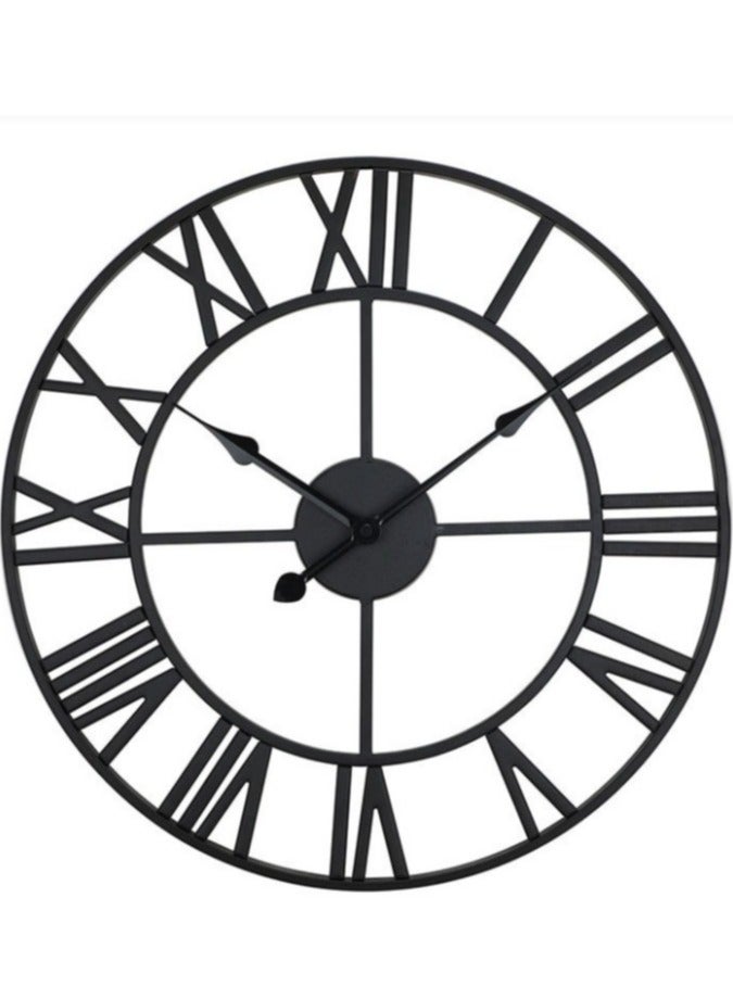 ARNOTEC 50CM Stunning Silent Skeleton Indoor/Garden Large Wall Clock Roman Numeral Open Face Metal Clock Round Iron  - Image 1