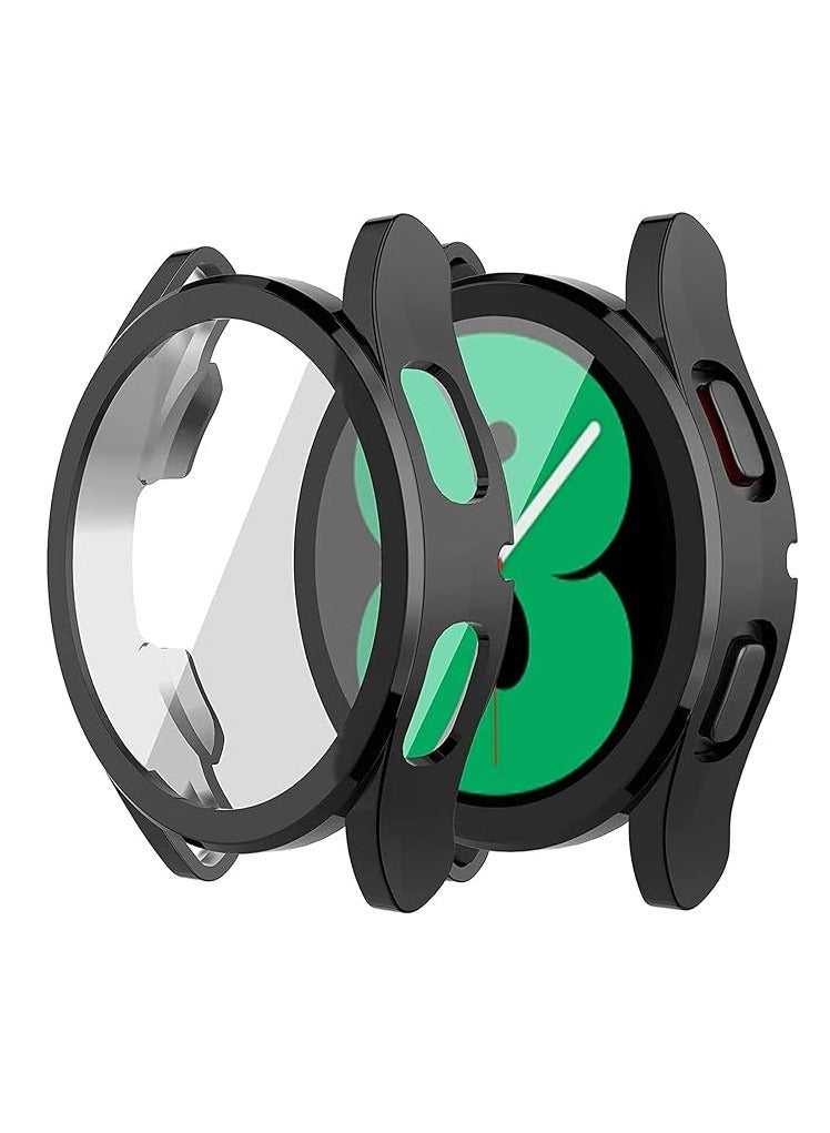 جراب لساعة سامسونج جالاكسي ووتش 5 40 ملم من البولي يوريثان الحراري المرن مع شاشة حماية كاملة، ويعمل على امتصاص الصدمات (اسود)