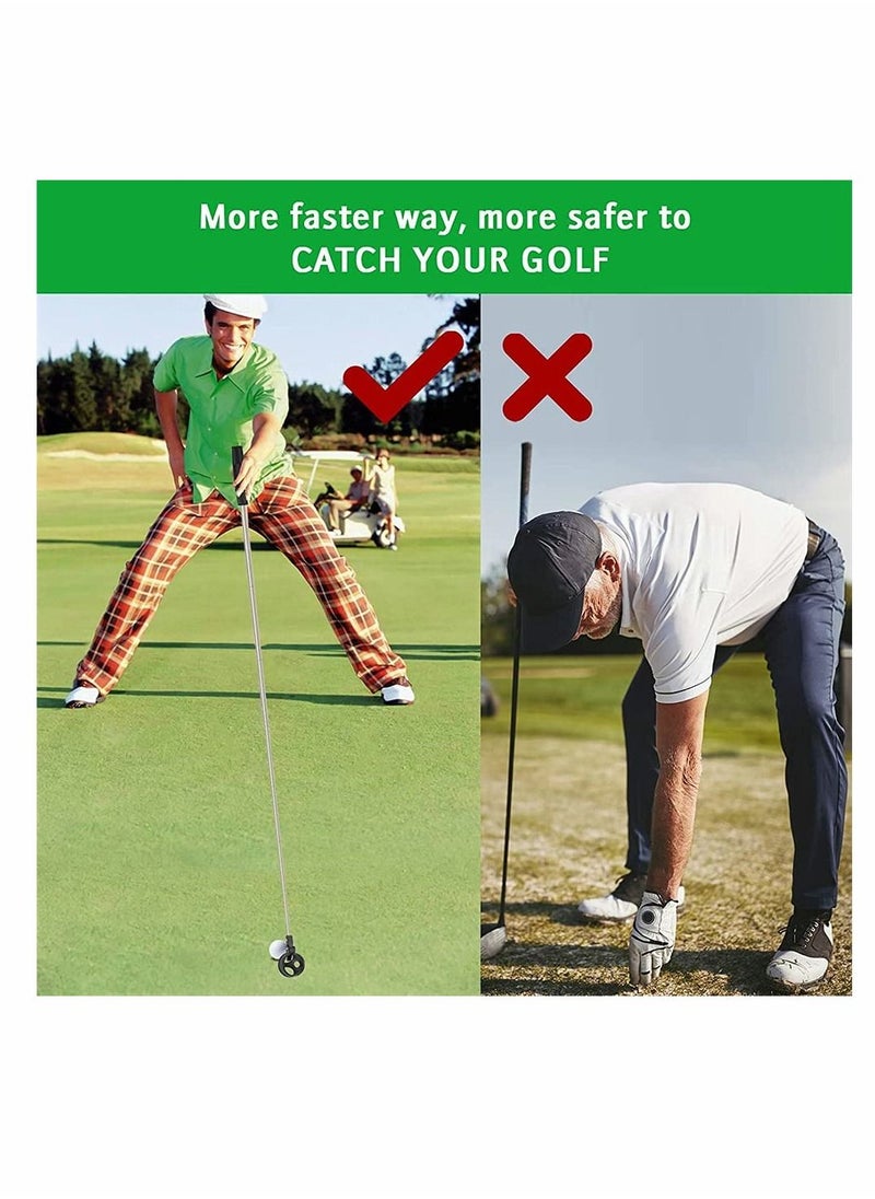 KASTWAVE - Golf Ball Retriever And Petal Picking Ball Head, Stainless Telescopic Extendable Golf Ball Retriever, Suction Cup Ball Grabber, Golf Accessories, Golf Gift For Men (2 Pack) - Image 1