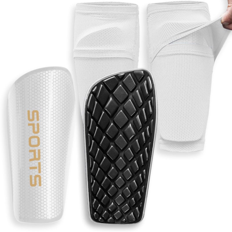 LPONJAR Soccer Shin Guards for Kids Youth Adults Shin Pads and Sleeves with Optimized Insert Pocket for Boys Girls Men Women for Football Games Protective Soccer Equipment - Image 2