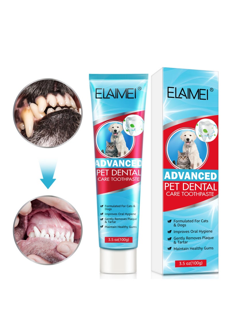 Cat And Dog Toothpaste Mint, Advanced Cat And Dog Dental Care Toothpaste, Safe Toothpaste For Dog Teeth Cleaning, Eliminates Bad Breath By Removing Plaque And Tartar Buildup - Image 1