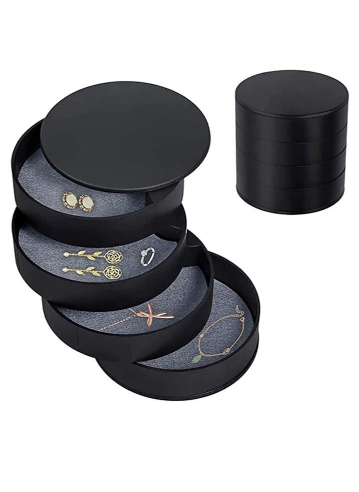 DARIYAH - 4-Layer Rotatable Jewelry Accessory Storage Tray with Lid for Rings Bracelets Storage Box Earring Holder Organizer J021 - Image 1