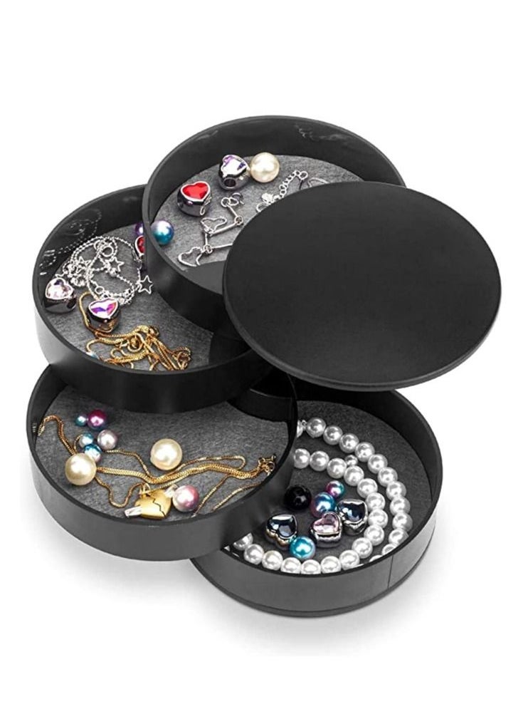 DARIYAH - 4-Layer Rotatable Jewelry Accessory Storage Tray with Lid for Rings Bracelets Storage Box Earring Holder Organizer J021 - Image 1