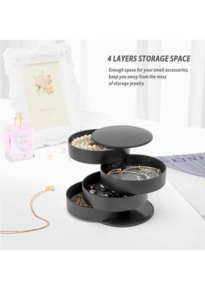 DARIYAH - 4-Layer Rotatable Jewelry Accessory Storage Tray with Lid for Rings Bracelets Storage Box Earring Holder Organizer J021 - Image 1