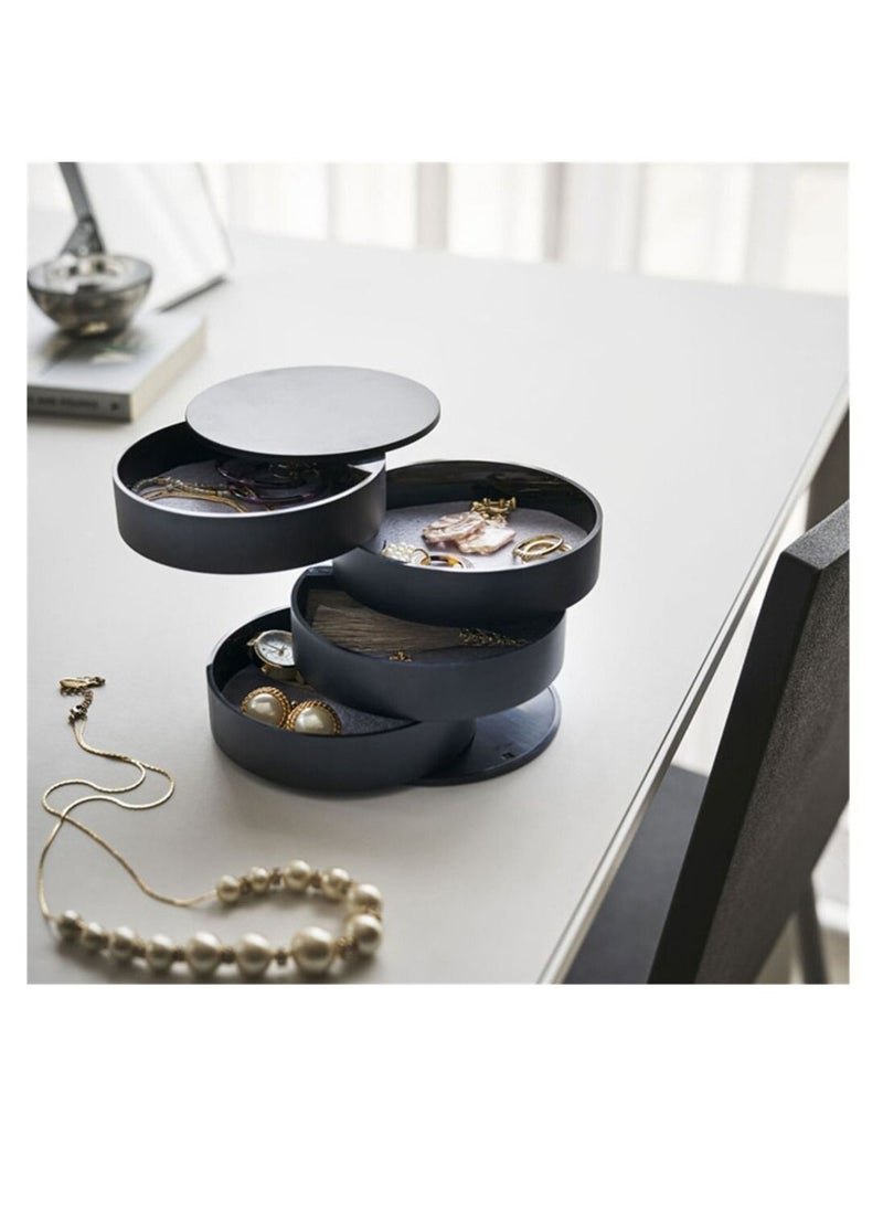 DARIYAH - 4-Layer Rotatable Jewelry Accessory Storage Tray with Lid for Rings Bracelets Storage Box Earring Holder Organizer J021 - Image 1