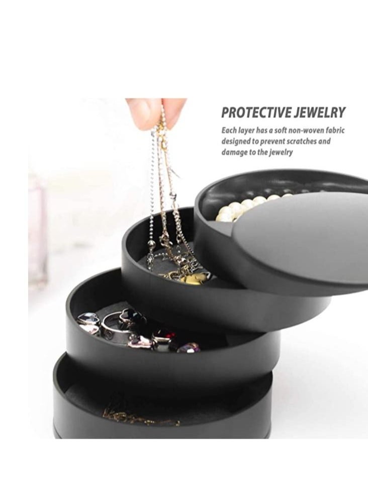 DARIYAH - 4-Layer Rotatable Jewelry Accessory Storage Tray with Lid for Rings Bracelets Storage Box Earring Holder Organizer J021 - Image 1