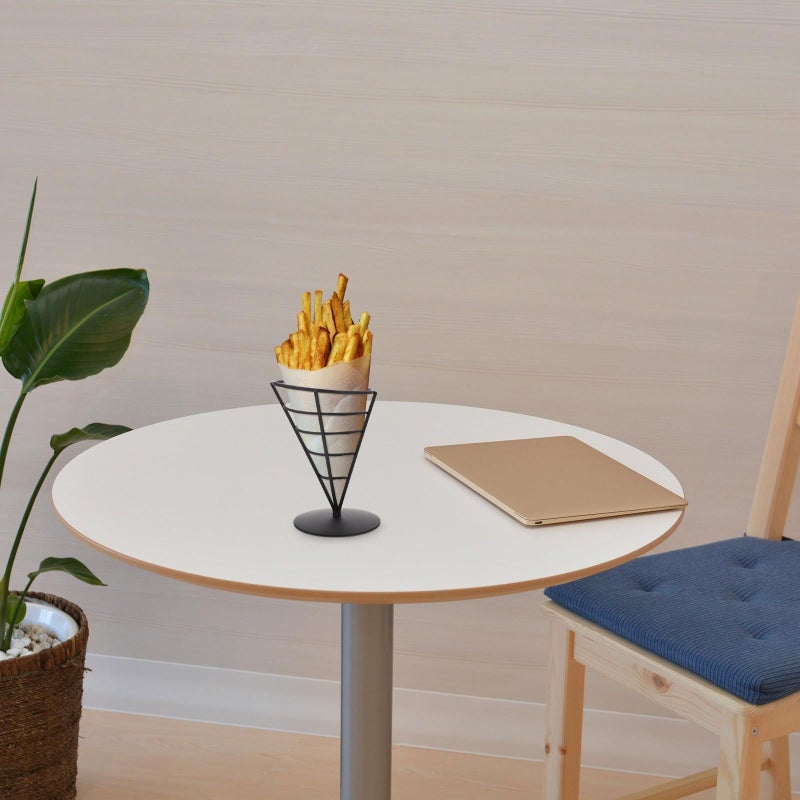 Stainless Steel Single Cone Snack Basket Wire Fry Stand Holder - Image 5