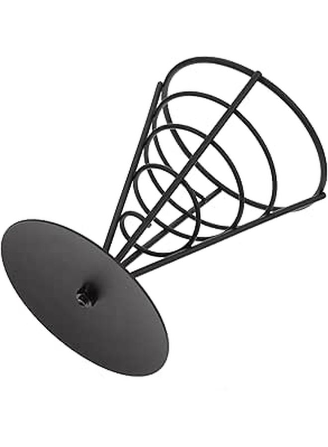 Stainless Steel Single Cone Snack Basket Wire Fry Stand Holder - Image 1