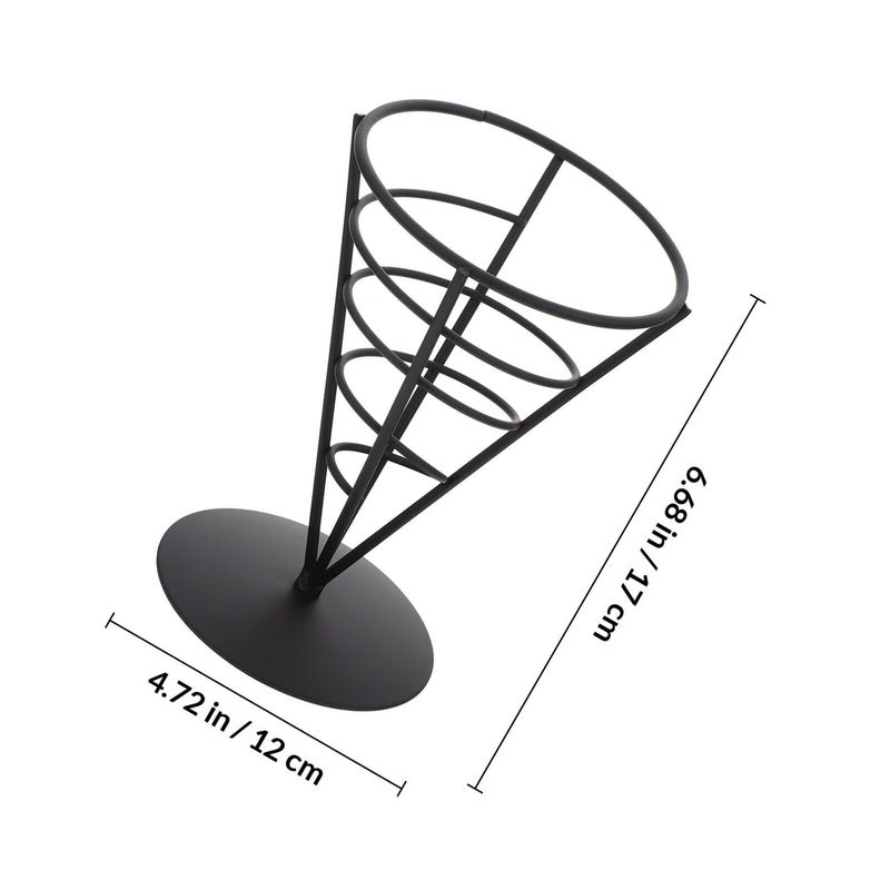 Stainless Steel Single Cone Snack Basket Wire Fry Stand Holder - Image 3