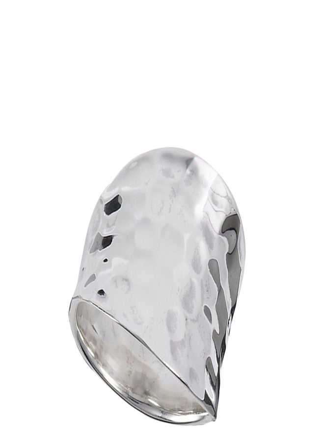 Sac Silver Concave Hammered Wide Fashion Large Ring New 925 Sterling Silver Band Size 10 - Image 2