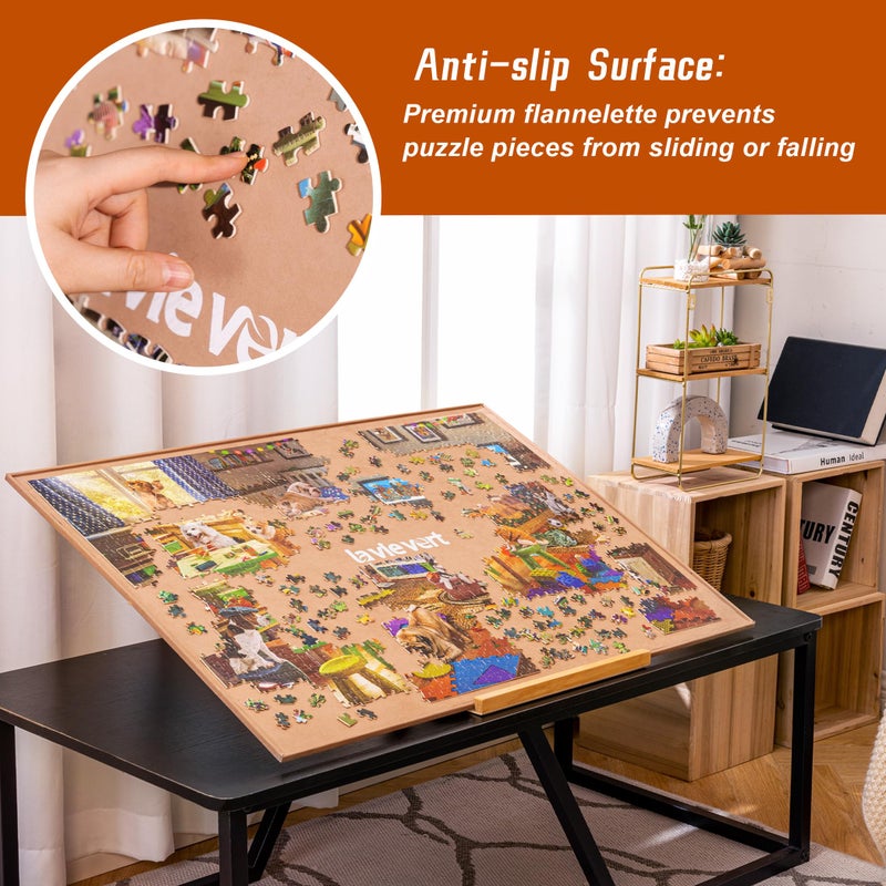 Lavievert Jigsaw Puzzle Board Portable Puzzle Saver for Puzzle Storage, Lightweight & Easy Transport, for 1500 Piece Jigsaws Puzzles (Khaki) - Image 2