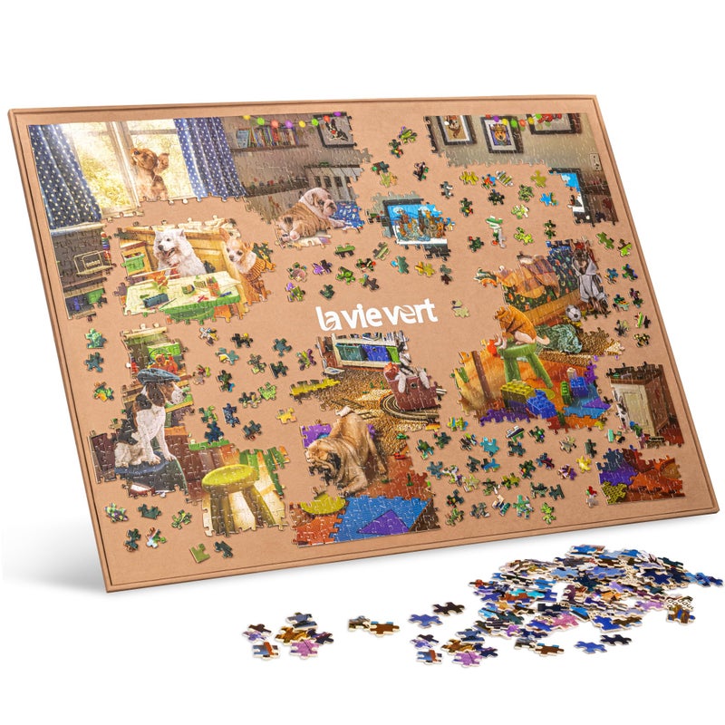 Lavievert Jigsaw Puzzle Board Portable Puzzle Saver for Puzzle Storage, Lightweight & Easy Transport, for 1500 Piece Jigsaws Puzzles (Khaki) - Image 1