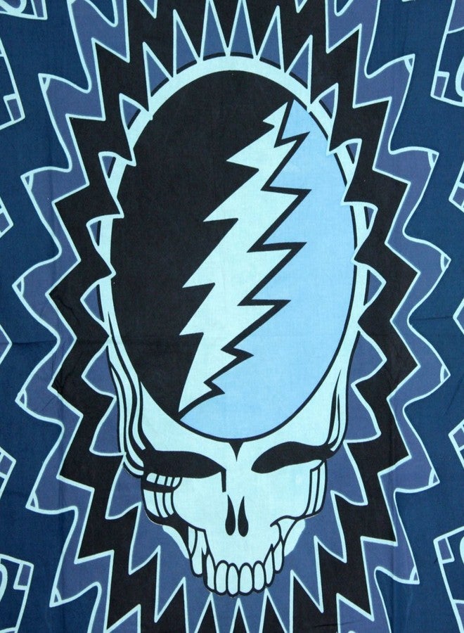 صن شاين جوي لوحة جدارية من نسيج الفراشات بتصميم "Sunshine Joy" لفرقة "Grateful Dead" وأغنية "Steal Your Face"، مقاس كبير 60 × 90 بوصة، مناسبة للشاطئ. - Image 2