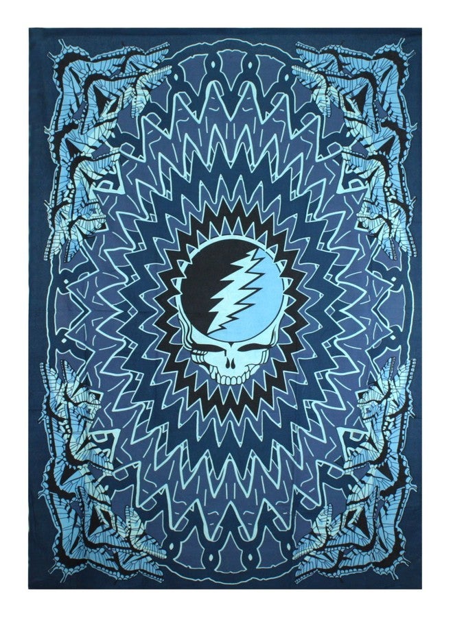 صن شاين جوي لوحة جدارية من نسيج الفراشات بتصميم "Sunshine Joy" لفرقة "Grateful Dead" وأغنية "Steal Your Face"، مقاس كبير 60 × 90 بوصة، مناسبة للشاطئ. - Image 1