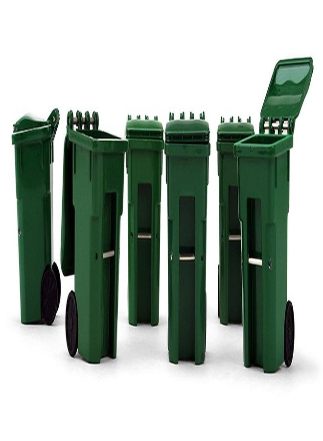 First Gear 1/34 Scale Plastic Collectible Green Trash Carts - Set of Six Carts (#90-0519) - Image 2