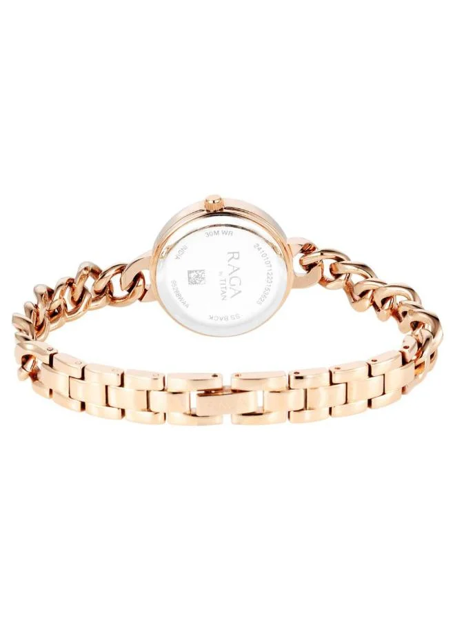 تيتان Women Analog Display Watch With Rose Gold Metal Strap - 95288WM01